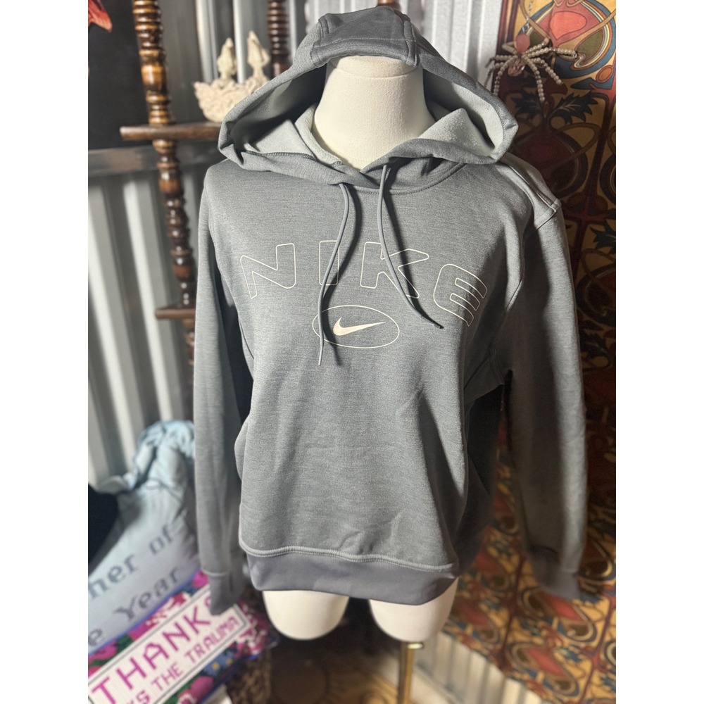Nike Training Hoodie Womens Gray Pullover Sweatshirt FB5222-091 Large